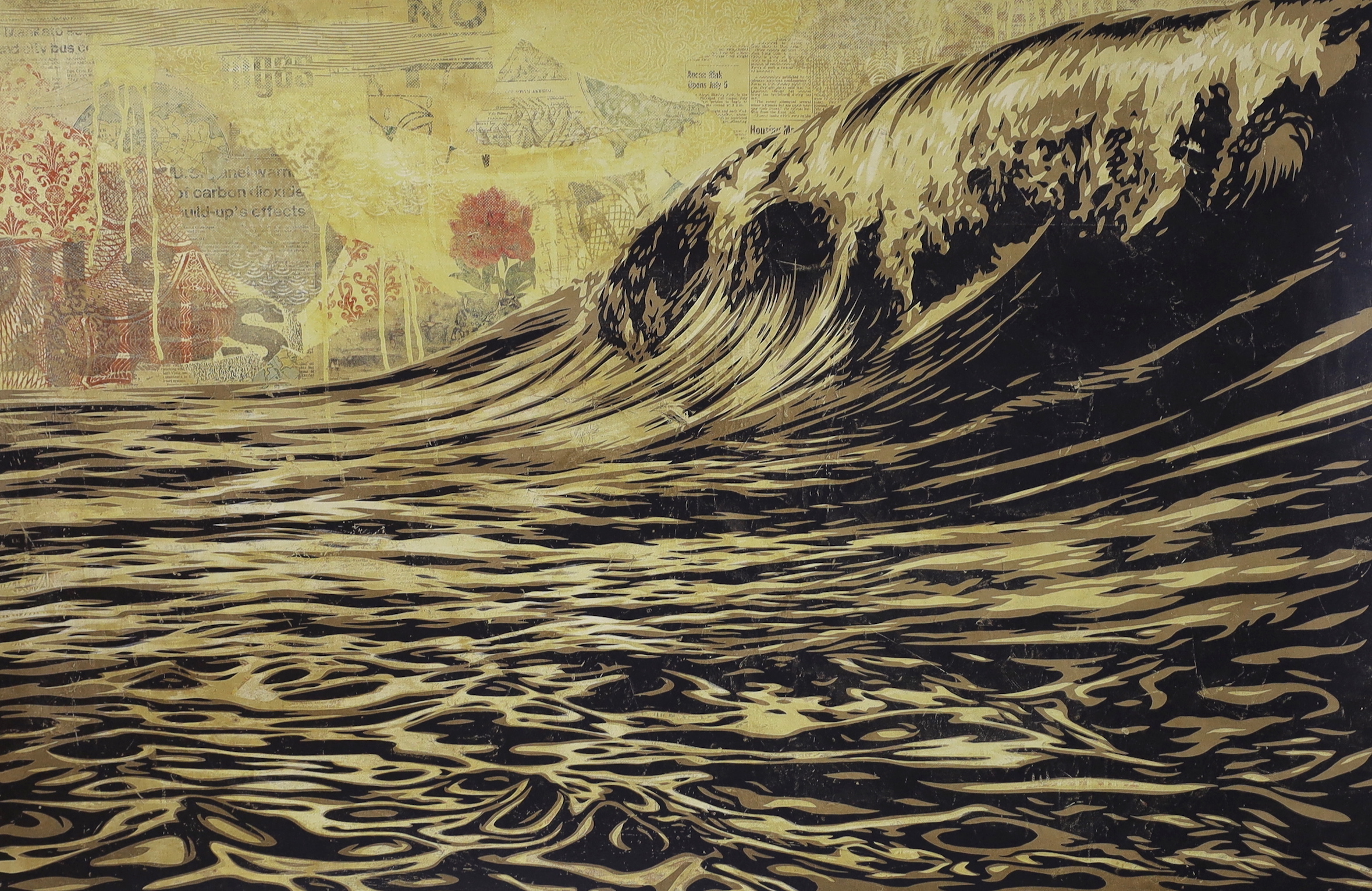 Shepard Fairey (American, b.1970-), lithograph poster, 'Dark Wave', signed in pencil, 91 x 61cm, unframed